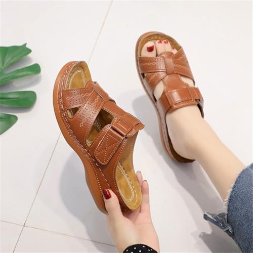 Women's Arch Support Wedges Sandals Breathable Comfortable Walking Sandals Summer Slip On Sandals Thong3