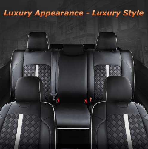Image of Carlimeki Leather Seat Covers Custom Fit for Tacoma Gen 3rd (2016-2023) | For Double & Crew Cab only - Fits SR, SR5, Limited, TRD Pro, TRD Sport, TRD Off-Road, Trail Special Edition - Fully Covered