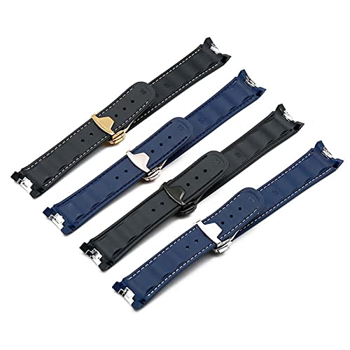 Bracelet montre silicone 20mm boucle papillon teinte agate style A1 - 3