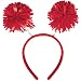 Amscan Pom Pom Headbopper, Party Accessory, Red , 9" x 4 1/2" - 395923.4