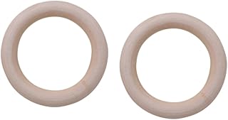 COOLHIYA 20 Peças Anéis De Madeira Para Artesanato Macrame De Madeira DIY Anel De Dentição De Bebê Cortina De Madeira Anéis De Madeira Para Macrame Kits De Ornamento De Anéis De Madeira