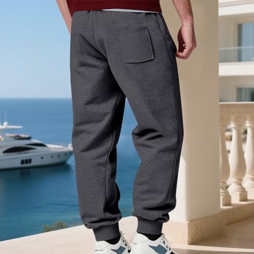 Men Drawstring Sweatpants Baggy Joggers Fleece Pants Tapered Bottom Athletic Sweatpant with Pocket Stretch Sweat Pants3