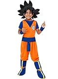 Funidelia | Disfraz de Goku Dragon Ball para niño Son Goku, Bola de Dragón, Manga - Disfraz para niños y divertidos accesorios para Fiestas, Carnaval y Halloween - Talla 5-6 años - Naranja