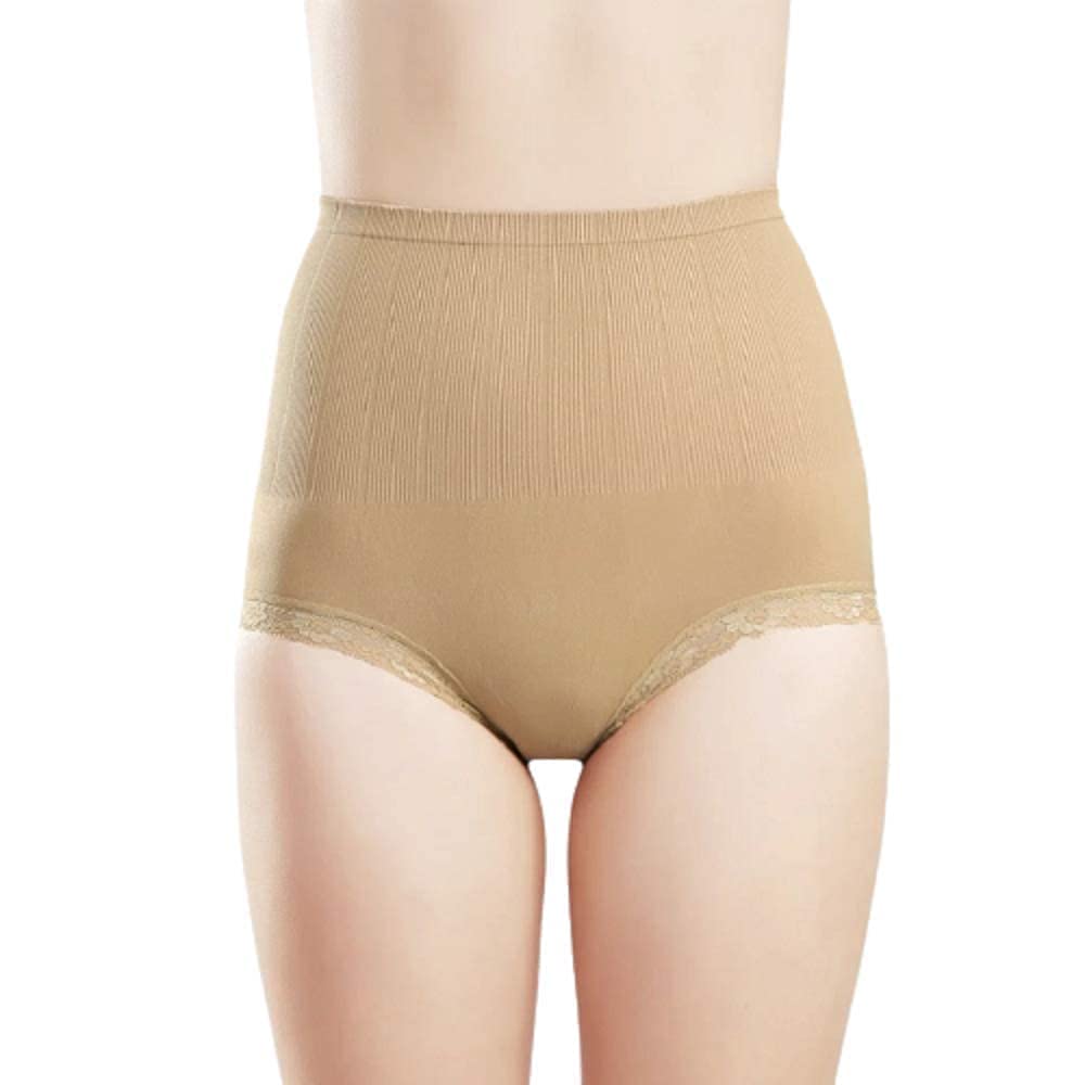 brogbus Women's Nylon Underwear High Waist Seamless Tummy Tucker Hipster Brief Panties, Free Size (fits up to 36” Waist Size)-picture-40