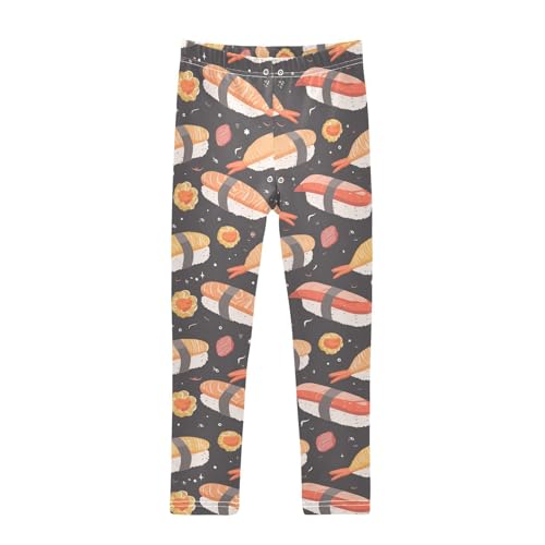 Wusikd Shrimp Sushi Girls' Leggings Toddler Doodles Kids Yoga Pants Dance Active Tights 4T