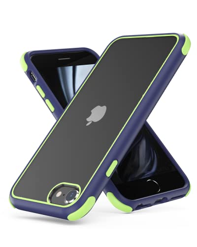 MobNano Coque Compatible avec iPhone SE 2020/2022 5G et iPhone 7/8 360 degrés Antichoc Pro Anti-Rayures Transparente PC/TPU Silicone Etui pour iPhone 7/8/SE2020/SE2022 - Bleu/Vert