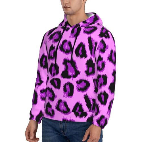 Hoodies For Men - Purple Leopard Print Long Sleeve Casual Men'S Hoodies & Sweatshirts Pullover With Pocket3