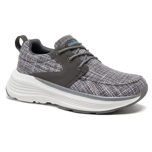Women's Orthopedic Fashion Sneakers for Plantar Fasciitis: Vegan Ergonomic Walking Shoes for Foot and Heel Pain Relief, Breathable Casual Shoes for Neuropathy Gray Size 8.5