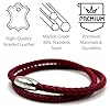 KAROO EARTH JEWELLERY Mens Leather Wrap Bracelet With Strong Stainless Steel Magnetic Clasp - Genuine Leather | 5mm Braided Leather Double Wrap Men's Premium Bracelet (Red, 21cm (Average Wrist)) #5
