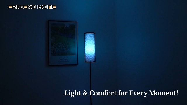 Image of FRIDEKO HOME Floor Lamp, Color Changing Ambient Lighting for Living Room Bedroom, Standing Lamp with App & Remote Control, Tall Corner Lamp for Christmas Home Decor, 9W 800LM, Foot Switch, Black Shade