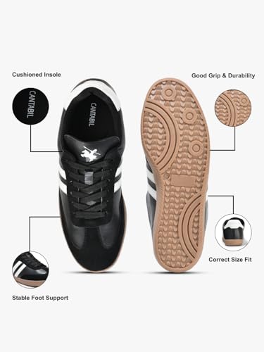 Image of Cantabil Casual Sneaker Shoes for Men l Lightweight & Comfortable with Cushioned Insole PU (Polyurethane) Upper TPR Sole Lace-Up Closure (P MFTW00140)