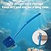 SLSON Aquarium Algae Scraper Double Sided Sponge Brush Cleaner Long Handle Fish Tank Scrubber for Glass Aquariums and Home Kitchen,15.4 inches (4)