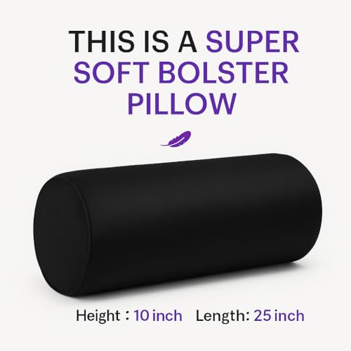 Image of Wakefit Super Soft Bolster Pillow | Set of 2 | 25x10 Inch | Hollow Fiber Filling & Premium Textured Upholstery Fabric | Machine Washable Pillows | for Bed, Sofa & Diwan - Yellow