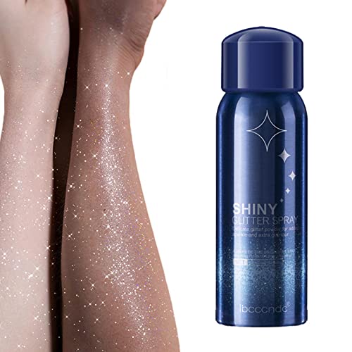 Glitzerspray | Schimmer Silber Glitter | Funkelndes schimmerndes Spray | Highlighter Long Lasting Holographic Powder Sprays - Aufhellender Glitzernebel für Haare, Körper oder Kleidung Cover