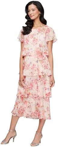 S.L. Fashions Womens Tiered Midi Wedding Guest, Mother of The Bri...