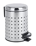 Brand: wenko Wenko Cubo de Pedal 3l Perforado Leman, Acero Inoxidable, Brillante, 22.5 x 17 x 25 cm