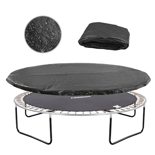 Arebos Trampolin Abdeckplane Ø 430 cm Schwarz reißfest & UV-beständig Wetterschutzplane...