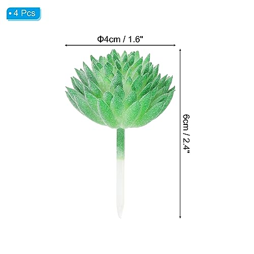 PATIKIL Artificial Succulents Picks, 4 Pack Unpotted Faux Succulent Small Fake Succulent Plants for Home Landscape Decoration Green - Image 2