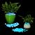 UNIME Glow in The Dark Garden Pebbles Stones Rocks for Yard and Walkways Decor, DIY Decorative Luminous Stones in Blue (200 PCS)