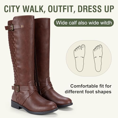 Image of Jeossy Women's 950 Knee High Riding Tall Boots, Comfortable with Metal Buckle and Zipper Boots with Wide Calf and Wide Widths