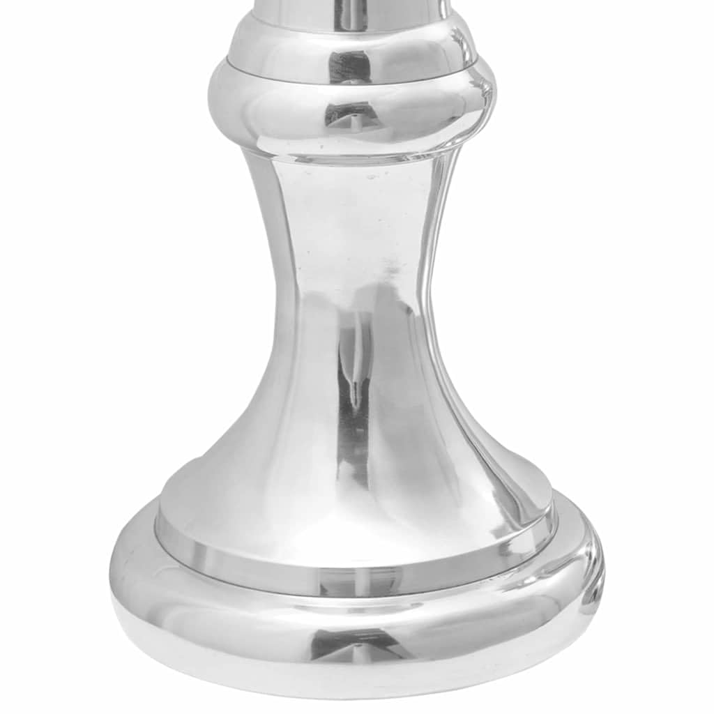 Silberne Skulptur aus Aluminium Set 2 Stück 17 x 17 x 42 cm Hochglanz für Wohnzimmer Regal Kaminsims Fensterbank Eingang Geschenk Erinnerung