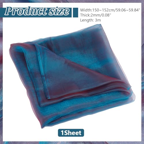 PH PandaHall 3m Iridescent Organza Fabric 1.5m Wide Gradient Holographic Fabric Gauze Lace Fabric Wedding Shiny Fabric for Summer Dress Stage Show Costume Clothing Photography Background - Image 2