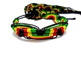 2 Pcs Rasta Friendship Bracelets New Band Tie-on Reggae Carnival Red Green