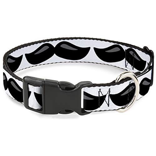 Cuello de plástico Buckle Down blanco negro talla pequeña con clip para perro 2