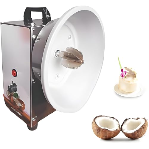 GLBMXDD Rallador eléctrico Comercial para Coco, Herramienta eléctrica Ajustable de 3 velocidades para extraer la Pulpa del Coco con Cubierta Antipolvo, para restaurantes y panaderías.