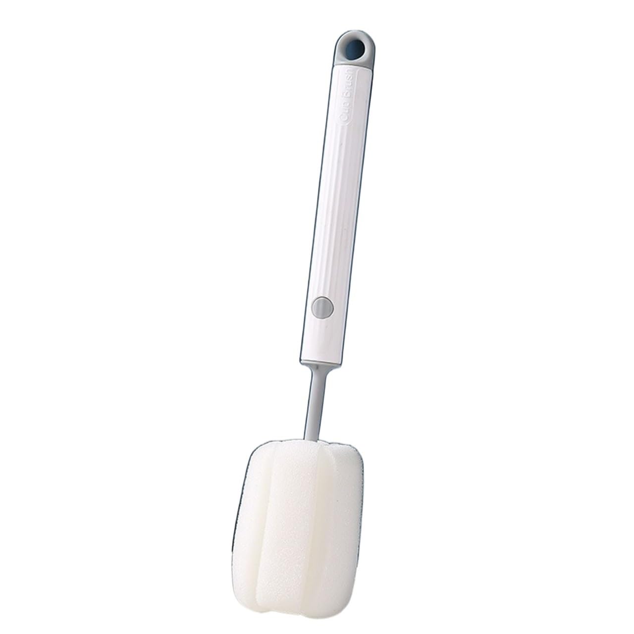 Bottle Brush Long handle Sponge Brush For Bottle And Thermos Cleaning With Replaceable Head(White-1pcs)