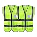 Produktbild PLATEYTR 2 Stücke Sicherheitswesten Warnweste Hohe Sichtbarkeit Reflektierendes Mesh Weste Executive Manager Workwear Jacke Zip 2 Band Brace Sicherheit Handytasche Ausweishalter