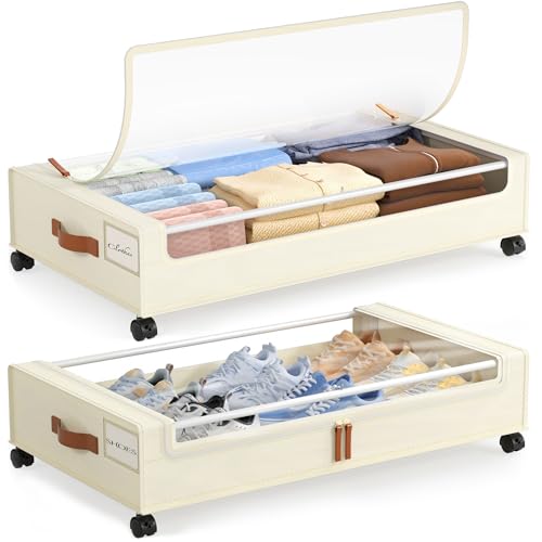 LAMU Under Bed Storage with Wheels 2 Pack