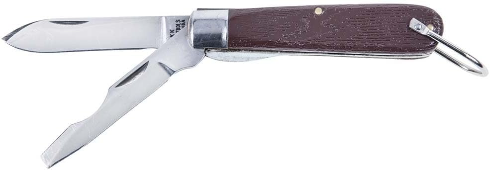 KLEIN TOOLS 1550-2 Electricians Knife, 2 Blade Pocket Knife, Steel, 2-1/2-Inch Blade