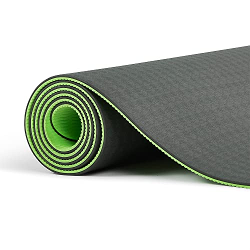 Image of Wakefit Yoga Mat - 6mm Thick Double Color Reversible Antislip for Women, Men, Kids - Home, Gym and Outdoor Workout (Green & Black)