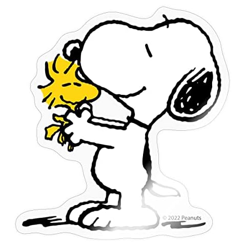 Spreadshirt® Official Peanuts Snoopy And Woodstock Sticker, One Size, transparent glossy Cover