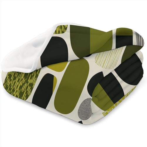 Couverture de Lit Flanelle Impression Douce Vert Olive 180x200