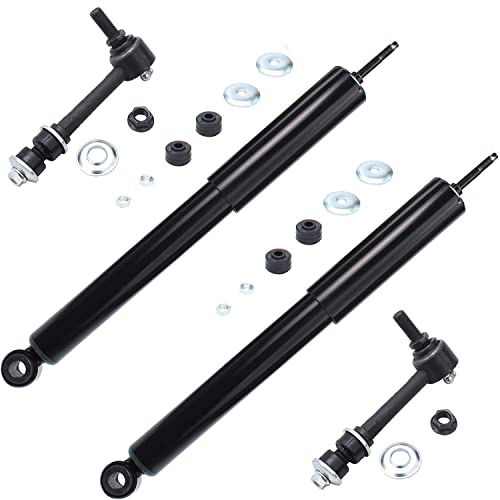 Image of Detroit Axle - Rear 4pc Shock Absorbers Kit for 96-02 Toyota 4Runner, 2 Shock Absorbers 2 Stabilizer Sway Bar End Links 1996 1997 1998 1999 2000 2001 2002 Replacement