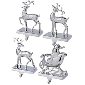 Setof4christmasstockingholderformantelreindeerandsleighchristmasstockinghangersforfireplacemetalmantelhookshangerforchristmasstockingholdersetof4 Urban Country Home Decor Set of 4 christmas stocking holder for mantel reindeer and sleigh christmas stocking hangers for fireplace metal mantel hooks hanger for christmas stocking holder set of 4 urban country home decor