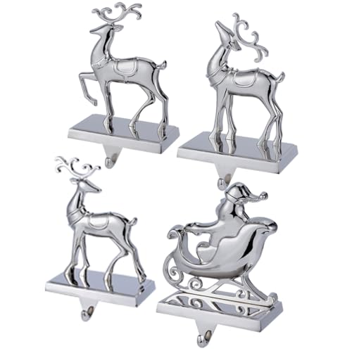 Setof4christmasstockingholderformantelreindeerandsleighchristmasstockinghangersforfireplacemetalmantelhookshangerforchristmasstockingholdersetof4 Urban Country Home Decor Set of 4 christmas stocking holder for mantel reindeer and sleigh christmas stocking hangers for fireplace metal mantel hooks hanger for christmas stocking holder set of 4 urban country home decor
