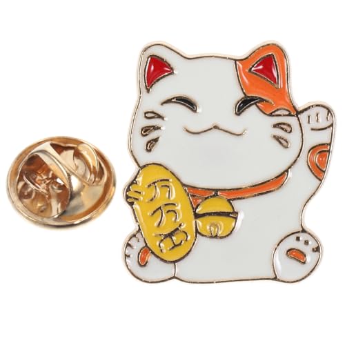 Image of Amosfun Maneki Cat Brooch Pin Cherry Blossom Cat Enamel Pins Cartoon Brooch Pins For Clothes Bags Backpacks Decoration
