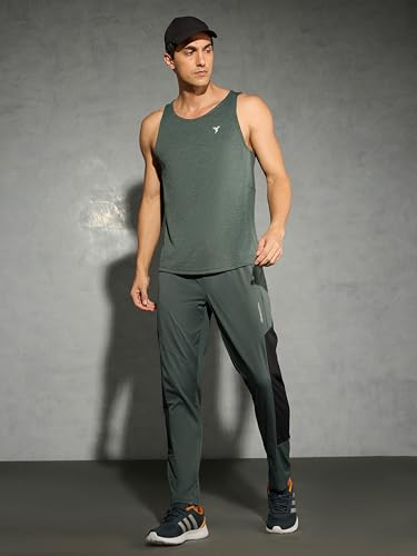 Image of TECHNOSPORT Men Colorblock Slim Fit Sports Trackpants TS Flexi Polyester Mid Rise Drawstring Track Pant for Men Pockets Gym Workout Running Joggers Casual Quick Dry