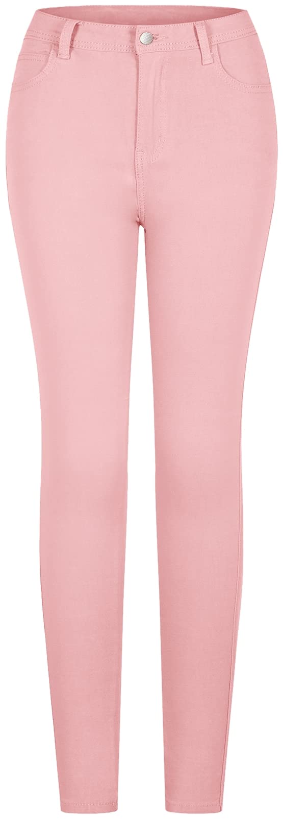 Womens Super Stretch Flexible Fit 5 Pocket Skinny Color Pants