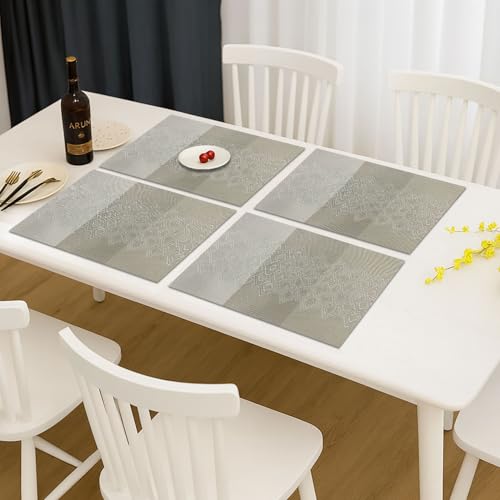 Image of Amazon Brand - Umi PVC Vinyl Multi Wave Design Placemat ST10002TH - Heat Resistant, Wipe Clean, Anti-Skid Table Mats for Dining Table, KitchenHome Decor (30x45 CM Multi Set of 4)