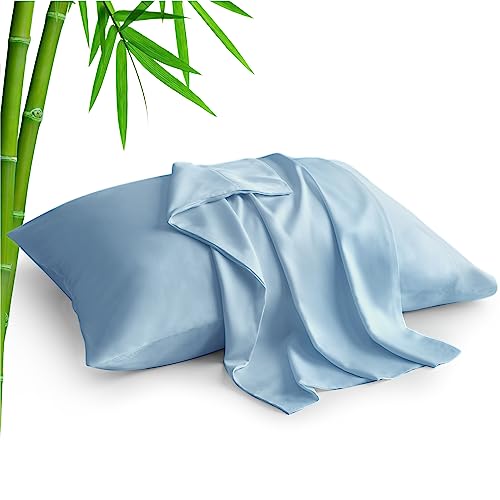 Image of BEDELITE King Pillow Cases Set of 2, Rayon Derived from Bamboo, Blue