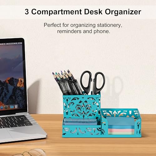 Organisateur de bureau à compartiments pour ranger crayons et courriers - 3