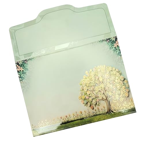 Image of Fonsie cash shagun Pocket small size (4.53 * 3.35 inches) fancy design envelopes pack of 70 for gifting money on wedding gift, baby shower, shagun, family gatherings (Glossy raised finish, 3D Tree).