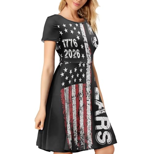 Image of AFPANQZ Womens Casual Summer Lightweight Vintage Dress Short Sleeve Midi Dress Knee-Long Luxury Formal Dress