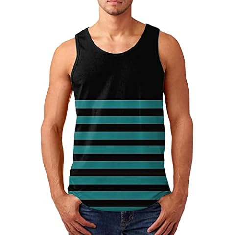 Mymyguoe Camiseta de tirantes para hombre de rayas verdes Cover
