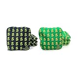 SC Cornhole Games Professional Dual Sided Cornhole Bags- 16 oz 6x6 w/Premium Resin Fill - Official Tournament Slide/Stick Pro Bean Bags - Regulation/Approved (Money Bags-Green/Money Bags-Black)