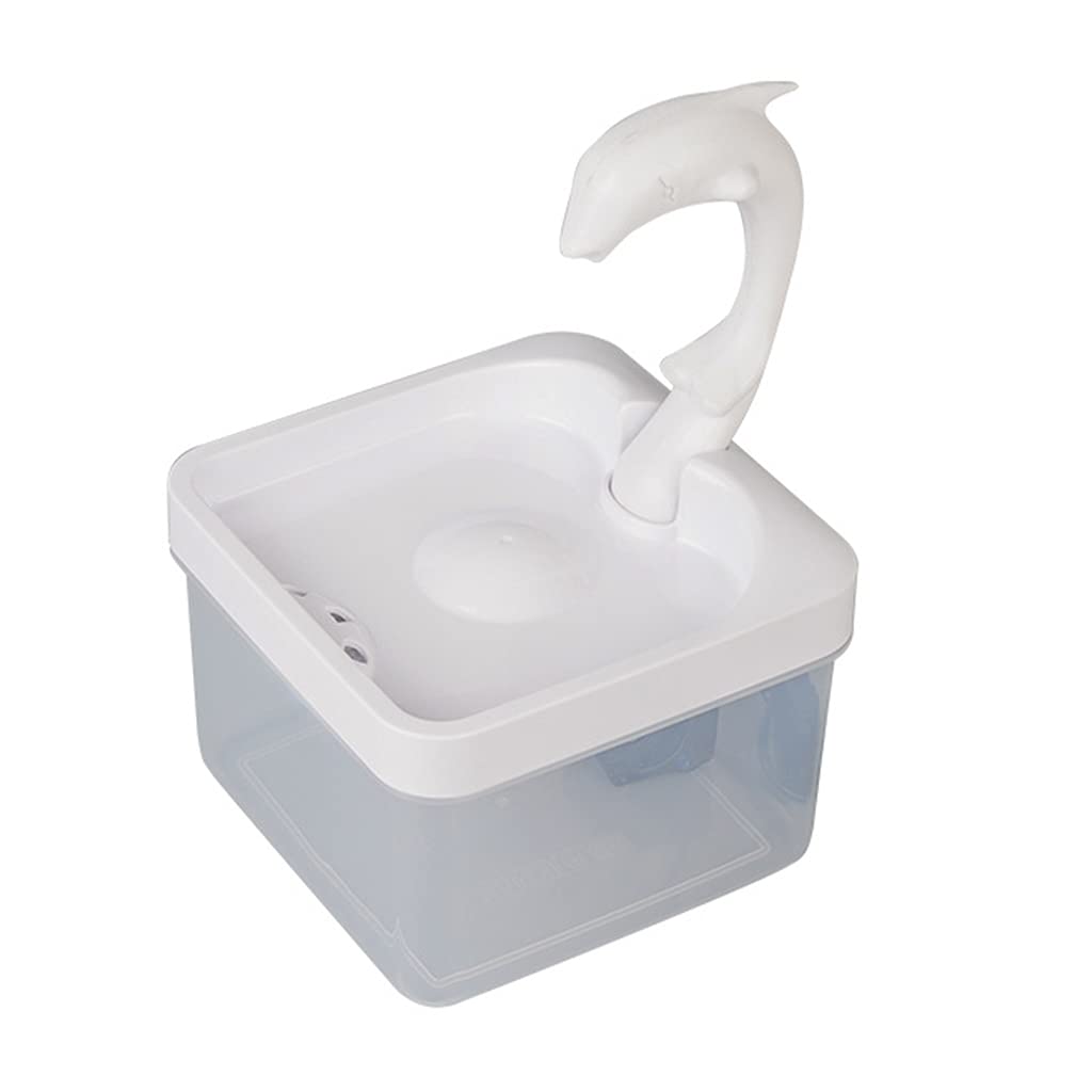 PANGBOER Fuentes de agua para gatos, dispensador automático de agua para perros y mascotas, con ventana de 2 L con ventana nocturna para visión LE, fuente grande automática con filtro